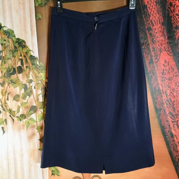 EUC: Vintage 60s Ni-Nel Navy Blue Beaded Suit Set Jacket & Skirt Size see desc - Picture 12 of 14